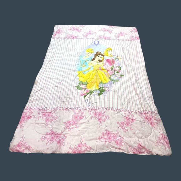 Disney Princess Twin Comforter + Frozen Pillowcase  Set Belle Cinderella Blanket - Picture 7 of 12